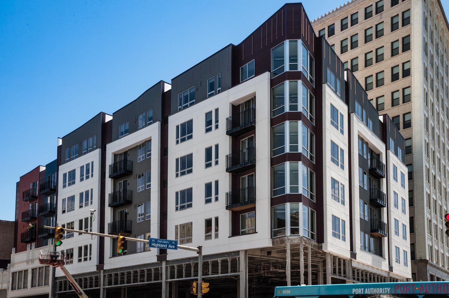 Wide angle street view Walnut Capital apartments